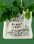 Plant Lady Tote Bag - Green Fresh Florals + Plants