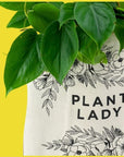 Plant Lady Tote Bag - Green Fresh Florals + Plants