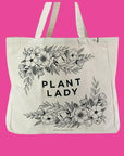 Plant Lady Tote Bag - Green Fresh Florals + Plants
