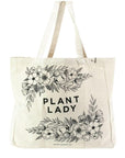 Plant Lady Tote Bag - Green Fresh Florals + Plants