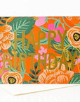 Poppy Happy Birthday Card - Green Fresh Florals + Plants