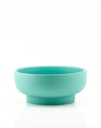 Porcelain Pedestal Bowl - Green Fresh Florals + Plants