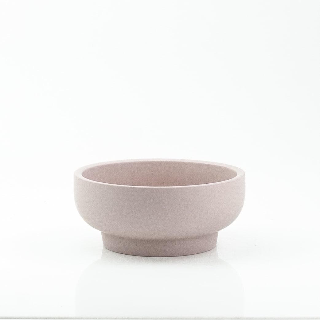 Porcelain Pedestal Bowl - Green Fresh Florals + Plants