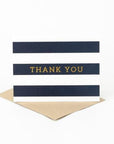 Striped Thank You Card - Green Fresh Florals + Plants