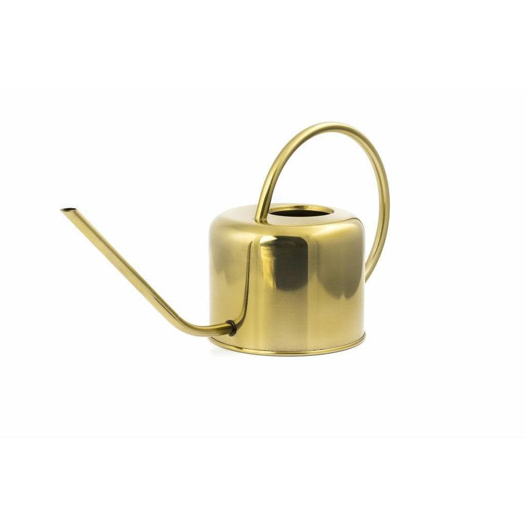 Vintage Brass Watering Can - Green Fresh Florals + Plants