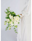 White A la Carte Wedding Bridal Bouquet - Green Fresh Florals + Plants