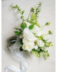 White A la Carte Wedding Bridal Bouquet - Green Fresh Florals + Plants