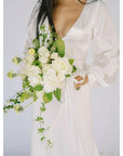 White A la Carte Wedding Bridal Bouquet - Green Fresh Florals + Plants