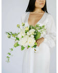 White A la Carte Wedding Bridal Bouquet - Green Fresh Florals + Plants