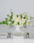 White A la Carte Wedding Centerpiece - Green Fresh Florals + Plants