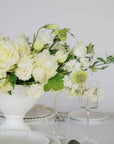 White A la Carte Wedding Centerpiece - Green Fresh Florals + Plants