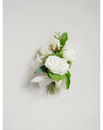 White A la Carte Wedding Corsage - Green Fresh Florals + Plants