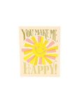 You Make Me Happy Card - Green Fresh Florals + Plants