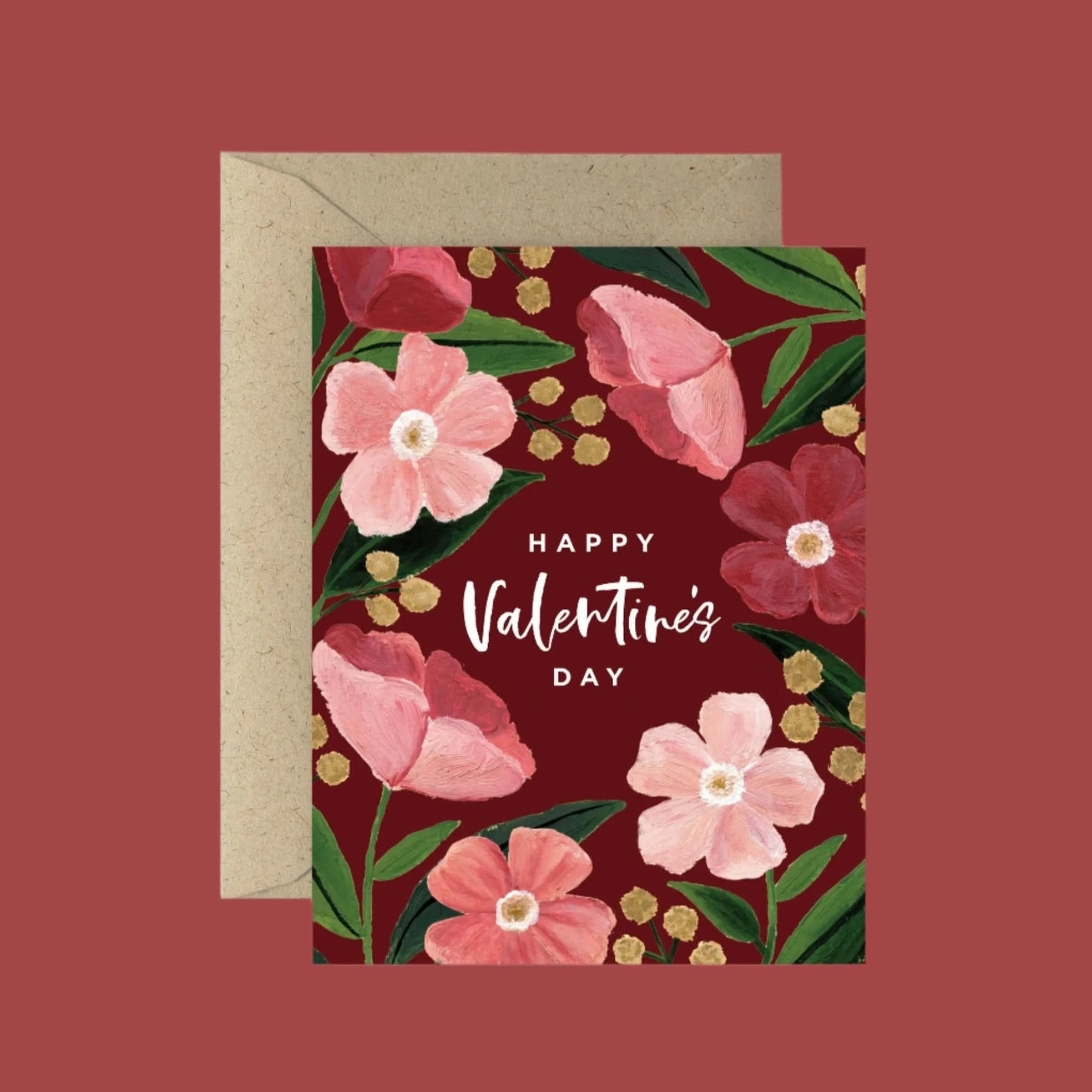 Dark Poppy Valentine's Day Card from Green Fresh Florals + Plants