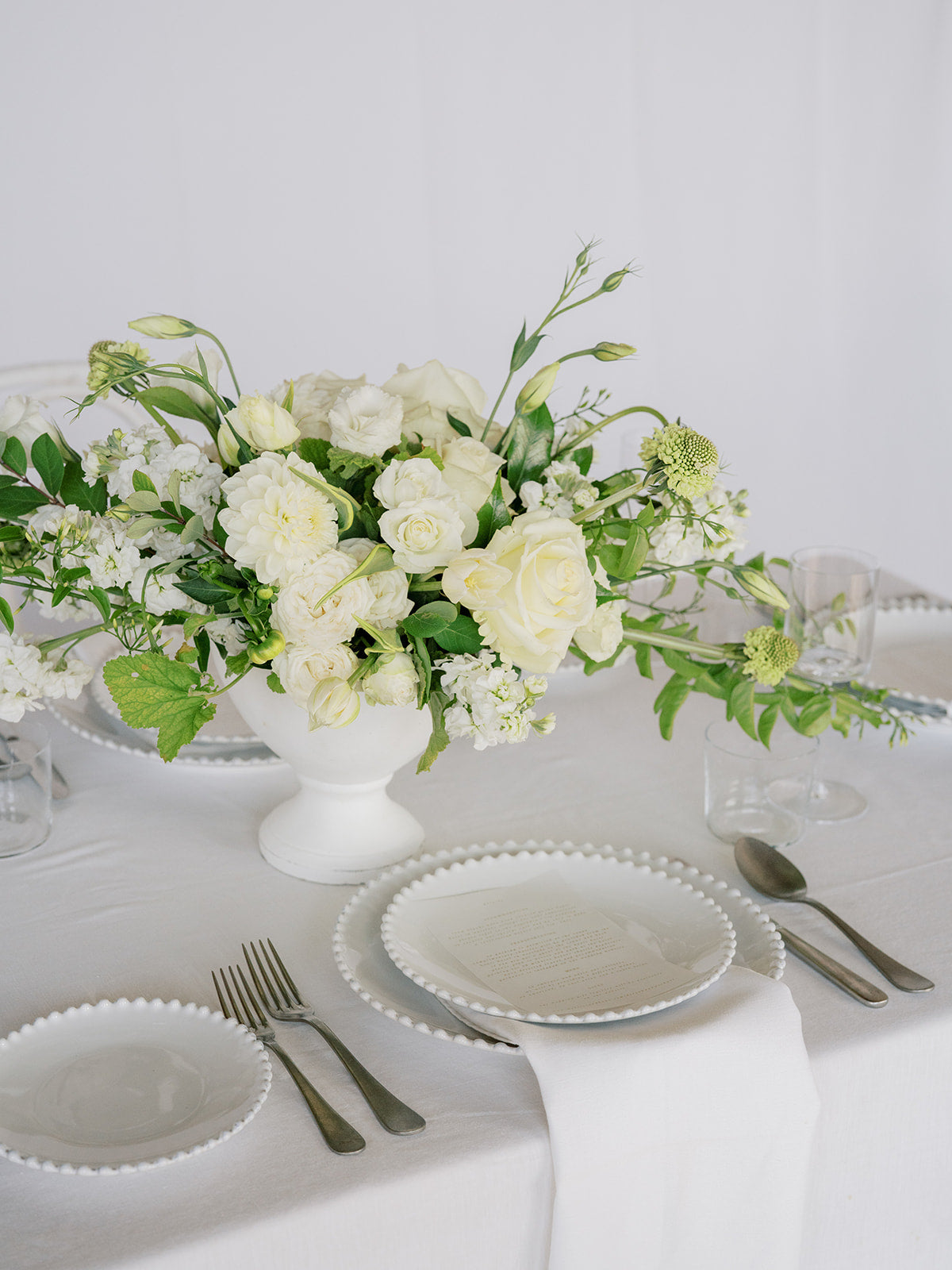 White A la Carte Wedding Flowers Centerpiece