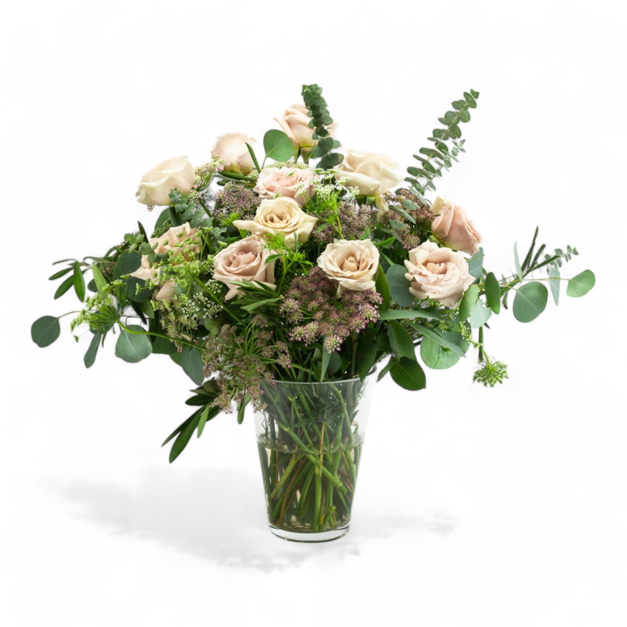 Blush Long Stem Roses from Green Fresh Florals + Plants
