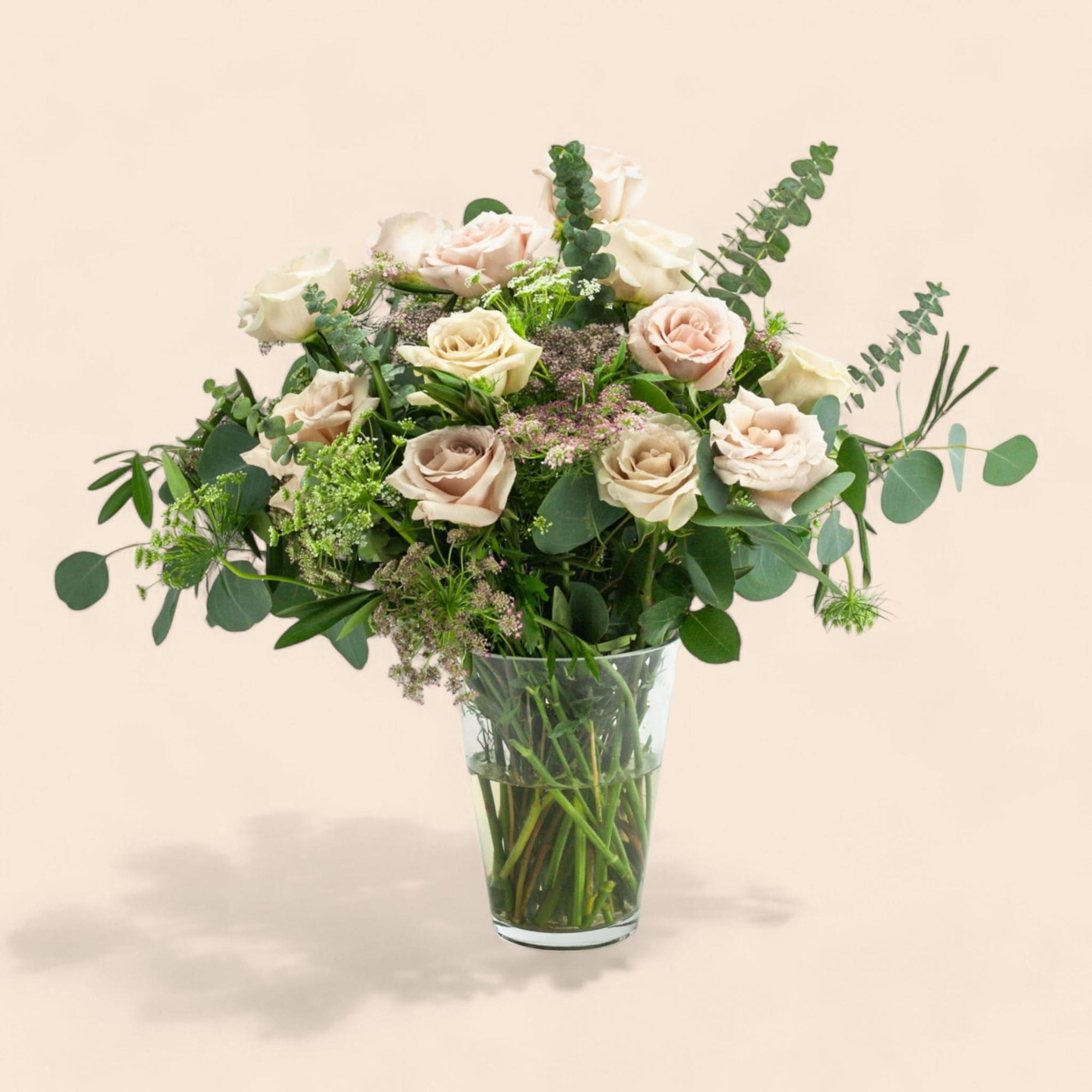 Blush Long Stem Roses from Green Fresh Florals + Plants