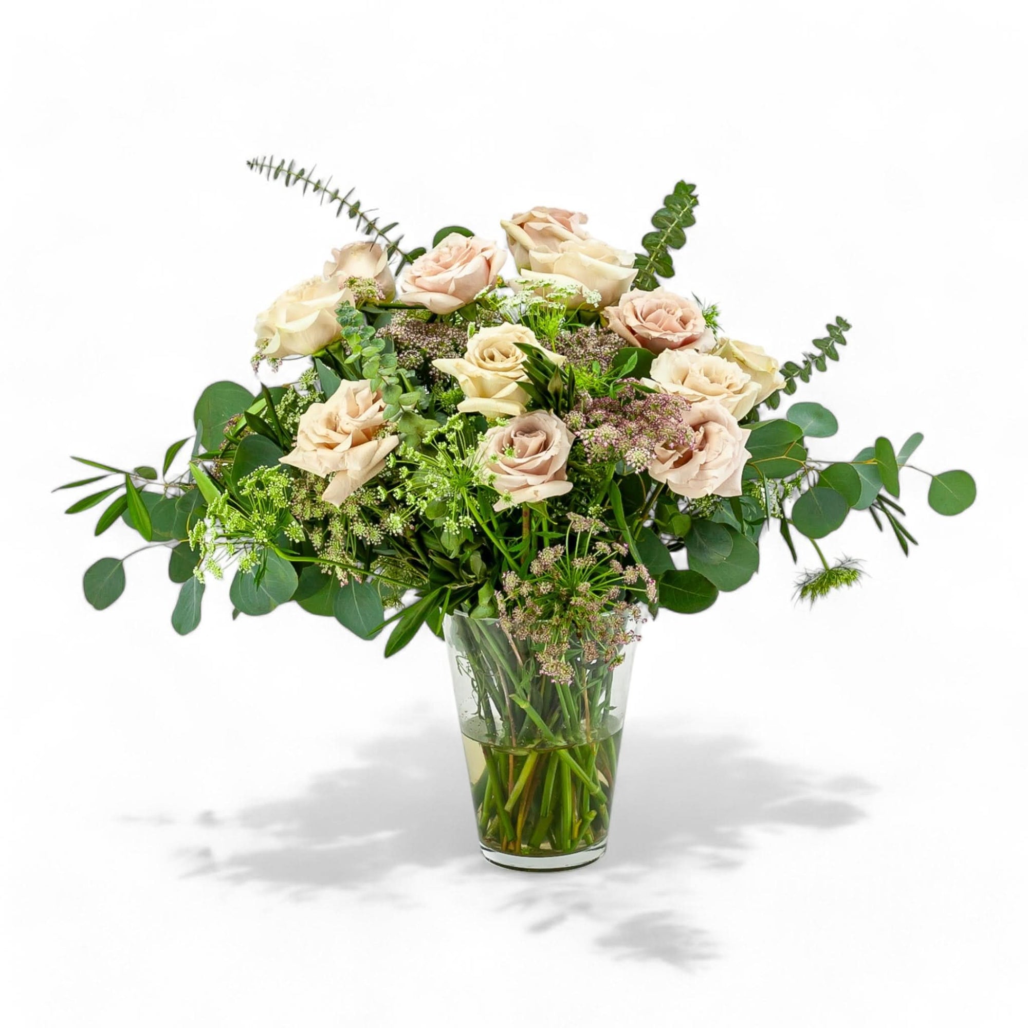 Blush Long Stem Roses from Green Fresh Florals + Plants
