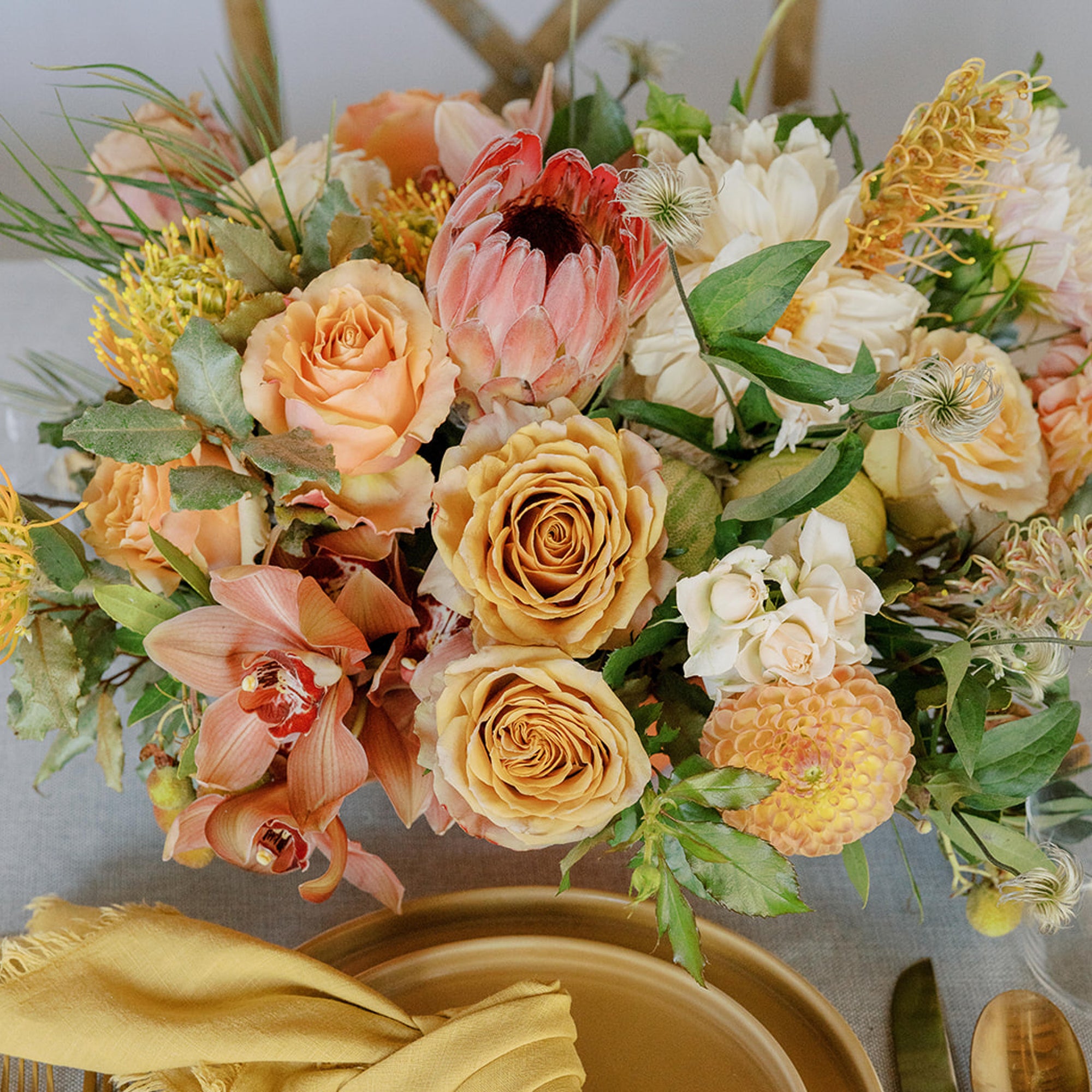 Earthy A la Carte Wedding Centerpiece from Green Fresh Florals + Plants