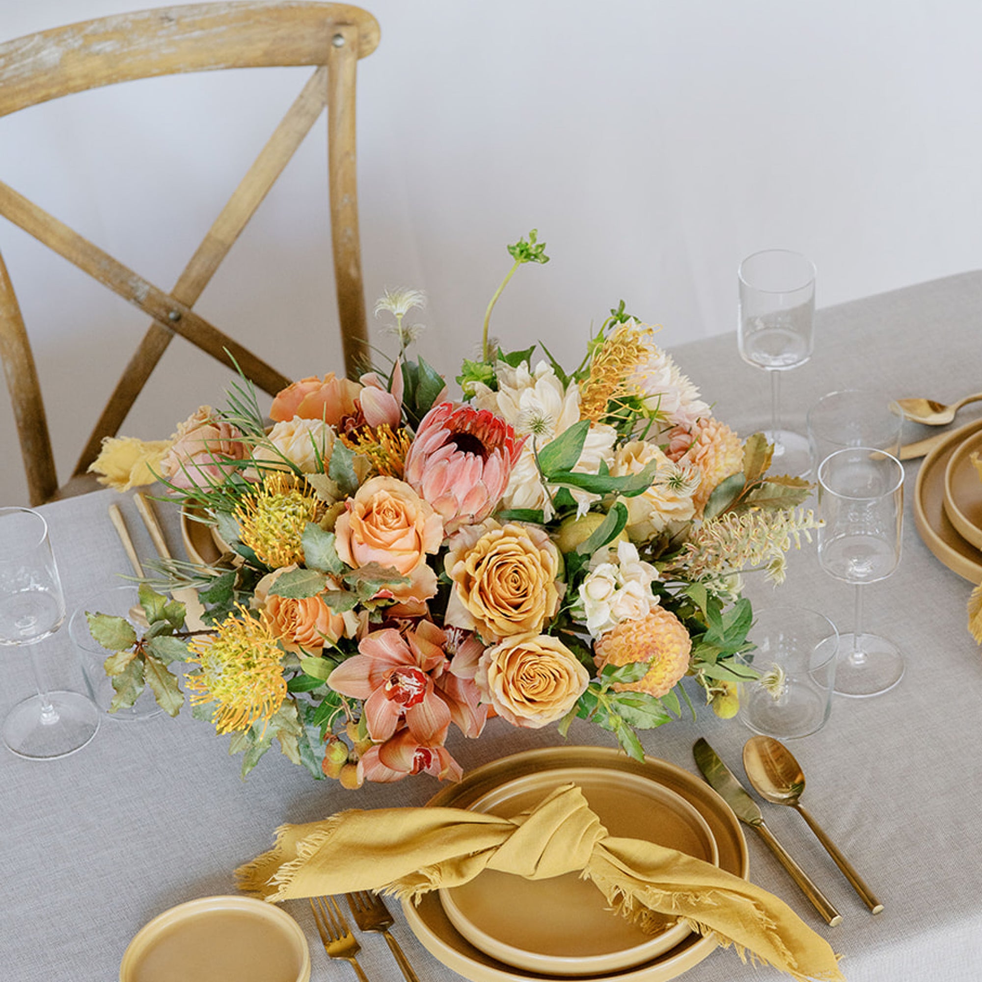 Earthy A la Carte Wedding Centerpiece from Green Fresh Florals + Plants