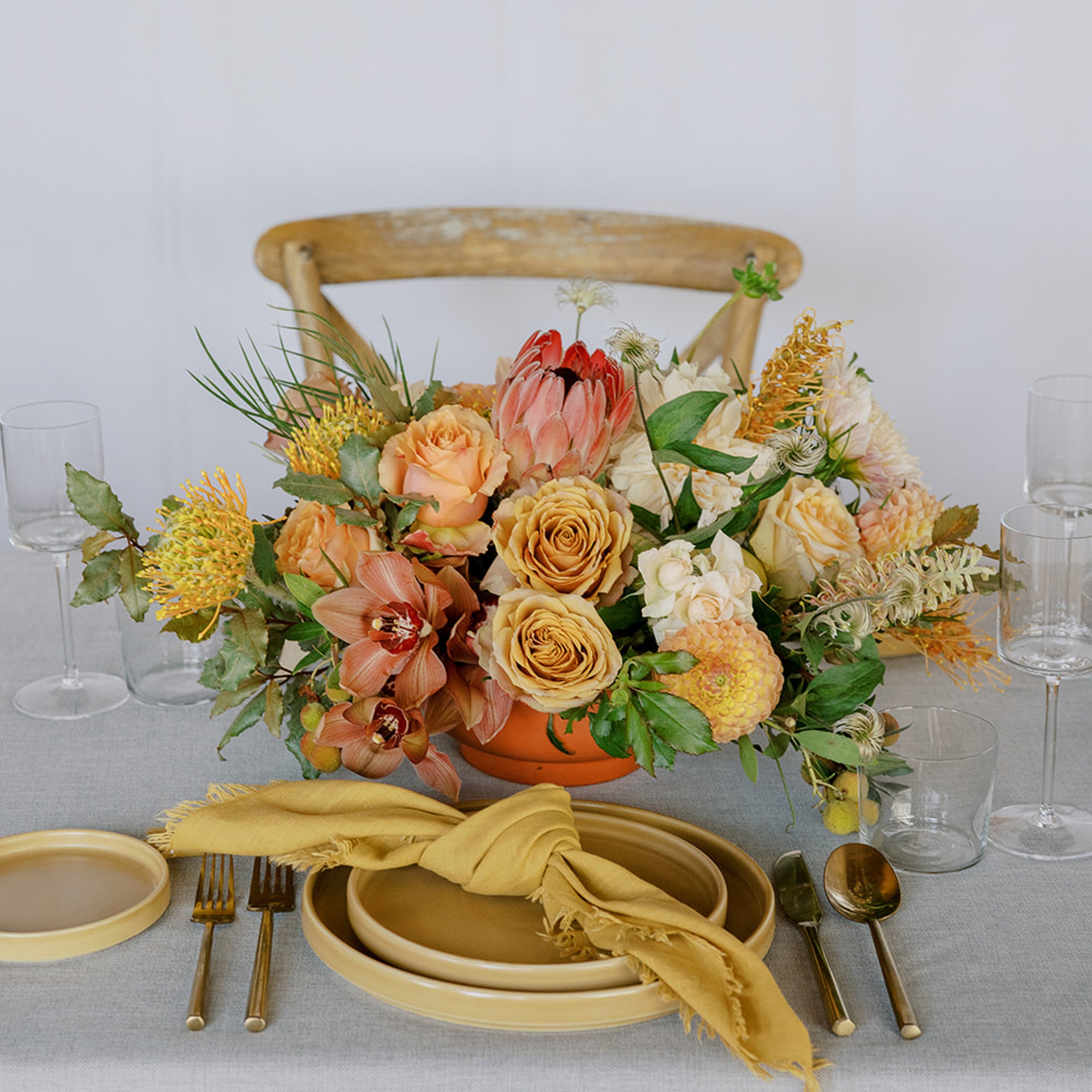 Earthy A la Carte Wedding Centerpiece from Green Fresh Florals + Plants