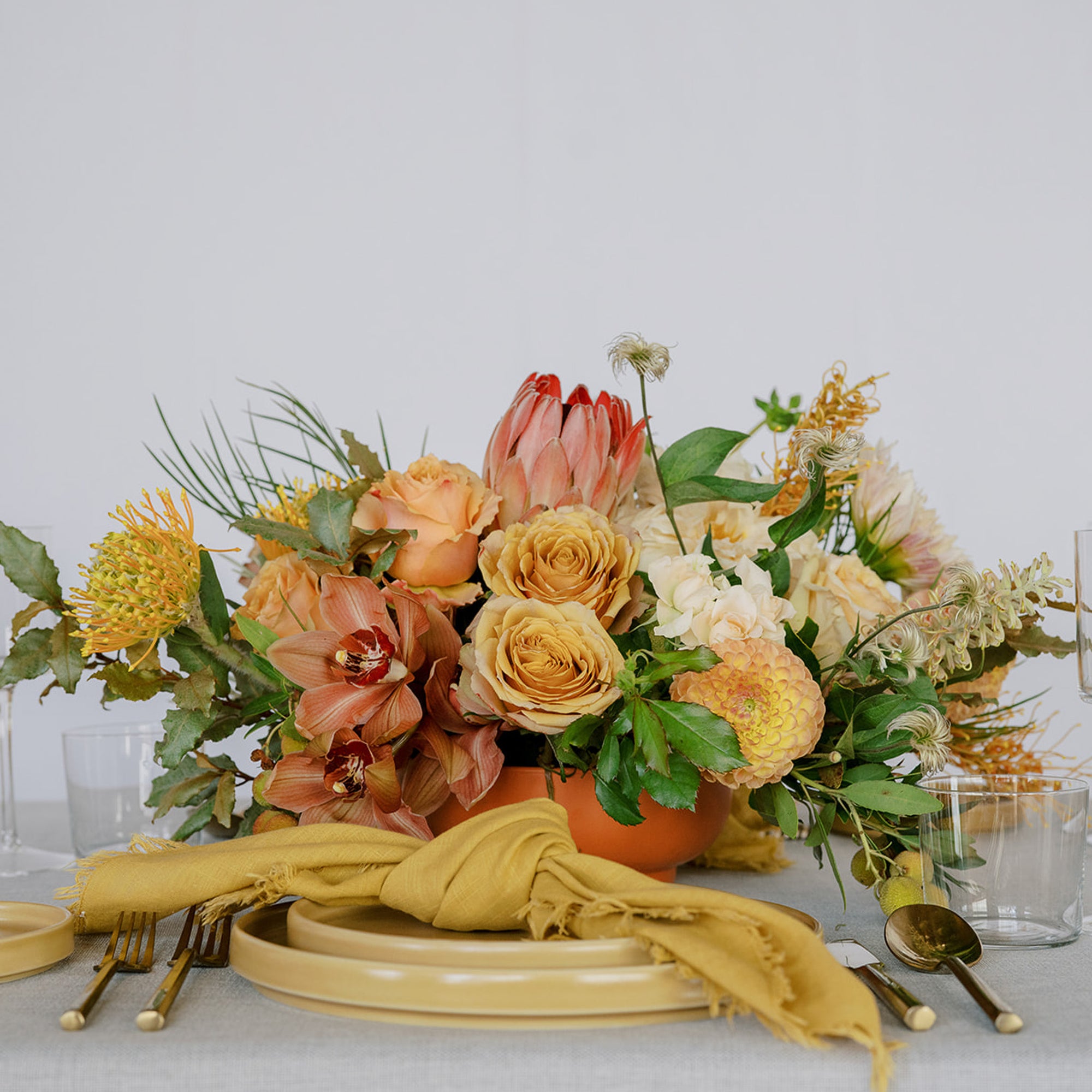 Earthy A la Carte Wedding Centerpiece from Green Fresh Florals + Plants