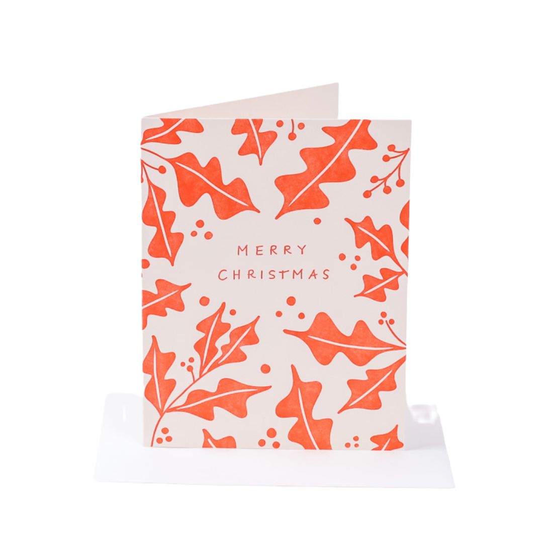Merry Christmas Holly Card from Green Fresh Florals + Plants