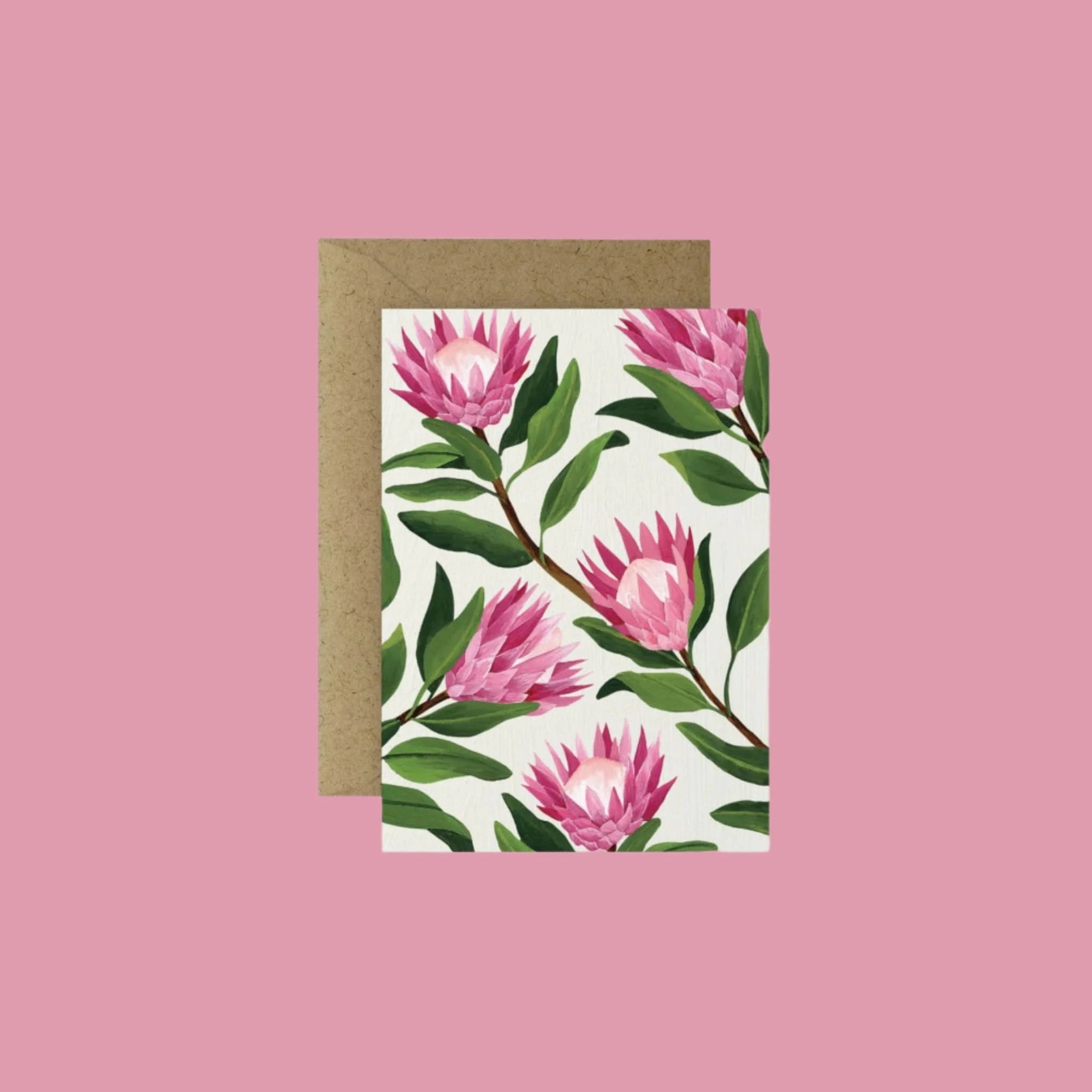 Mini Valentine&#39;s Day Card-King Protea Floral from Green Fresh Florals + Plants