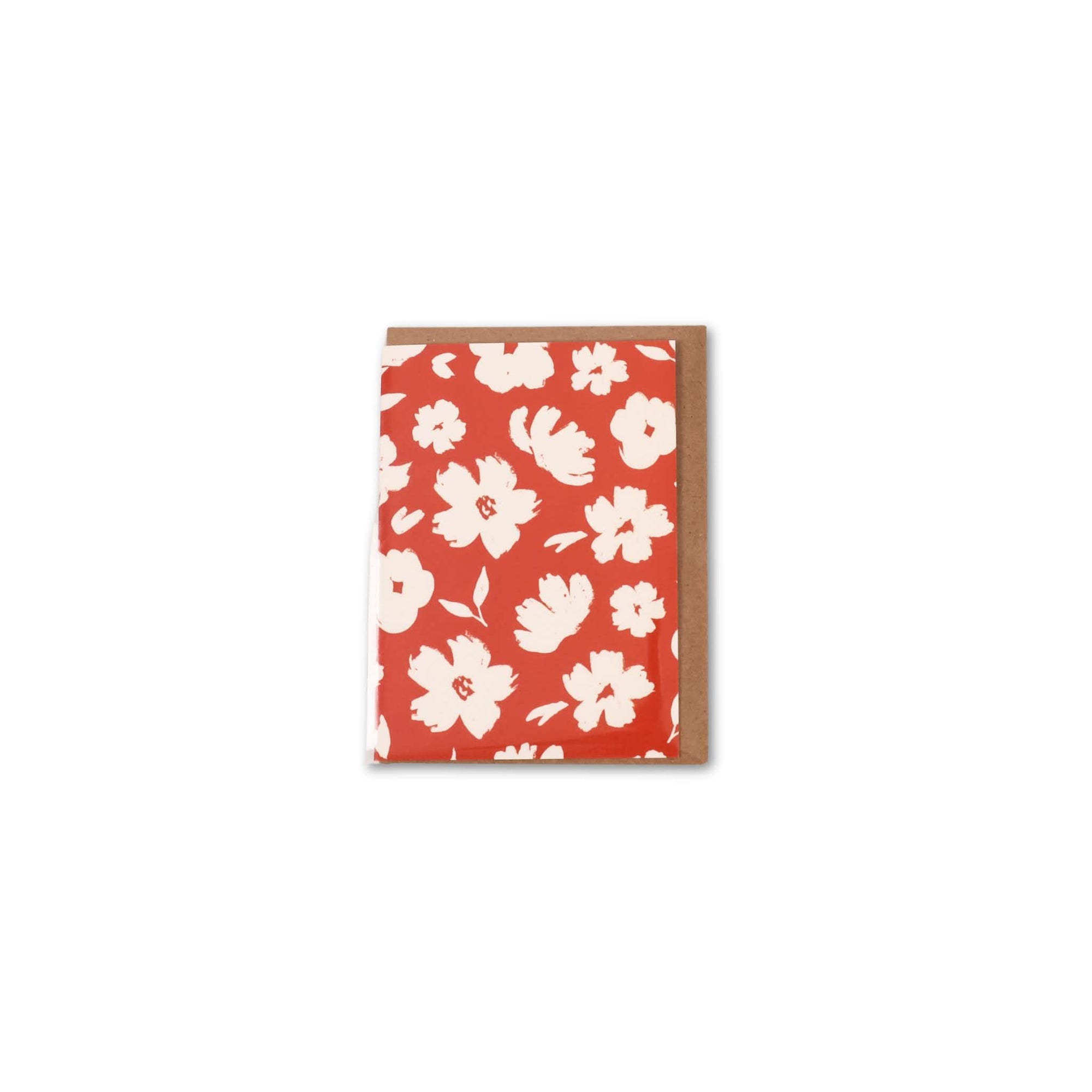 Mini Valentine&#39;s Day Card-Brush Red Floral from Green Fresh Florals + Plants