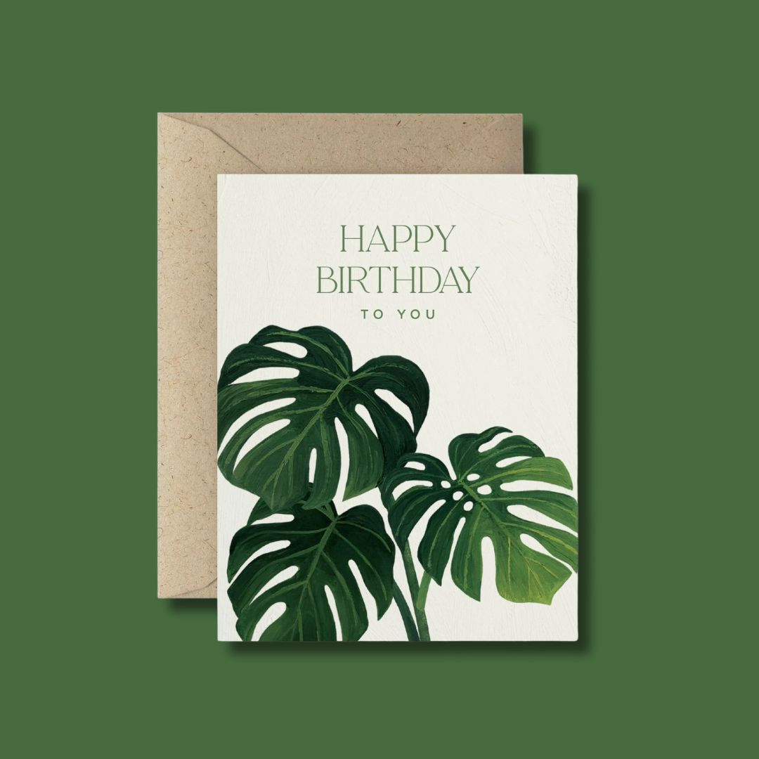 Monstera Birthday Card from Green Fresh Florals + Plants