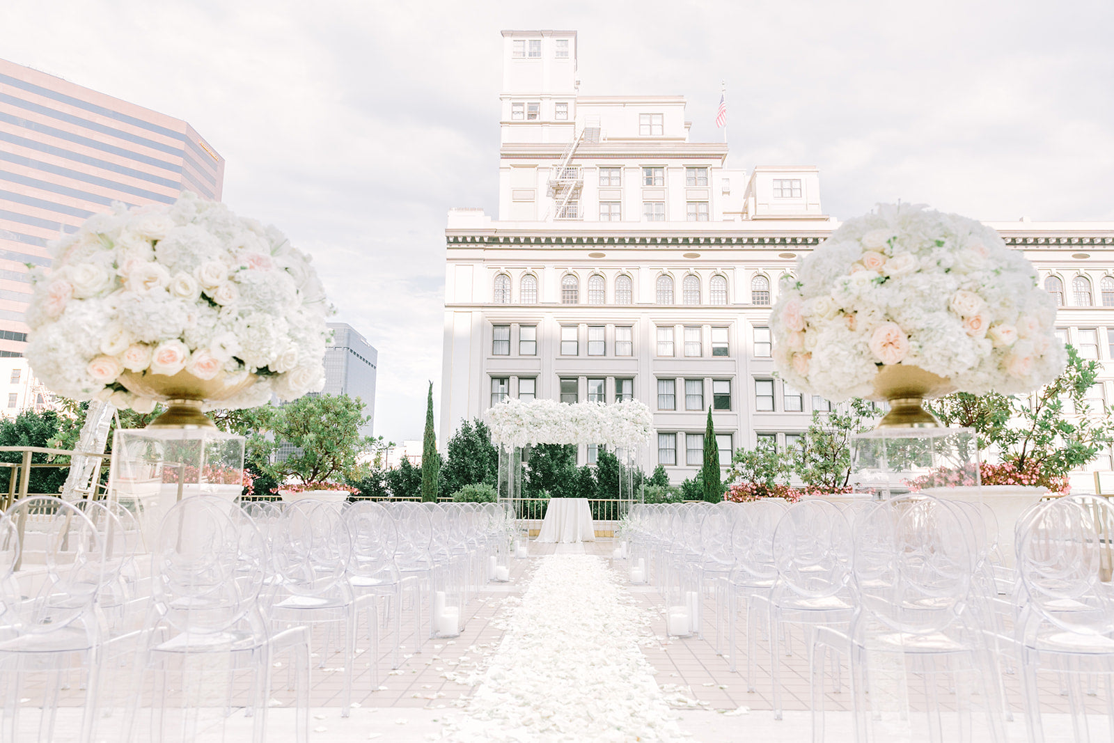 White Wedding at Grant Hotel by Green Fresh Florals + Plants