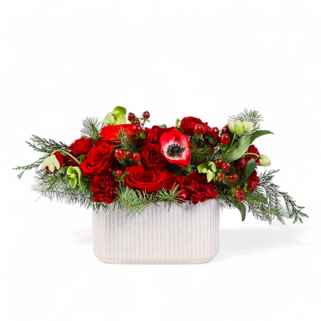 Scarlet Spice Floral Centerpiece from Green Fresh Florals + Plants