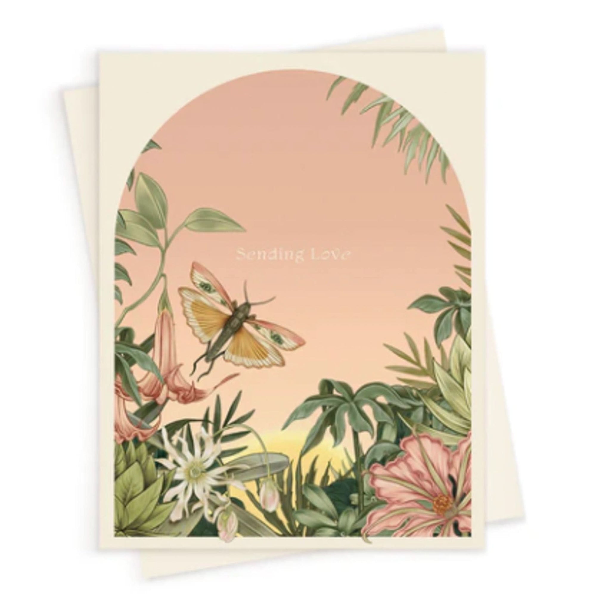 Sending Love Sentiment Card from Green Fresh Florals + Plants
