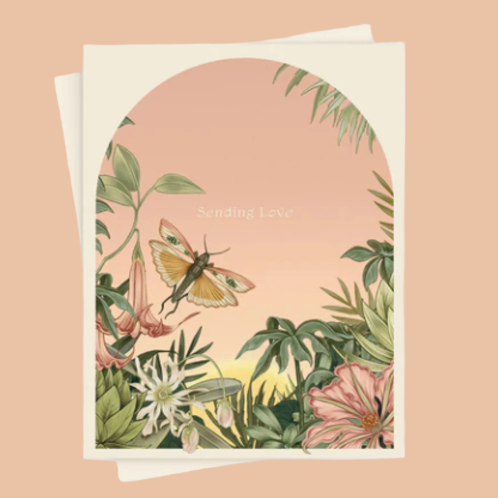 Sending Love Sentiment Card from Green Fresh Florals + Plants