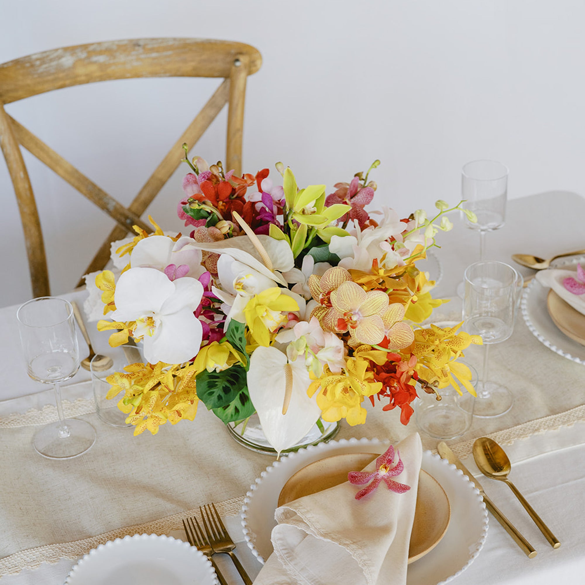Tropical Orchids A la Carte Wedding Centerpiece from Green Fresh Florals + Plants
