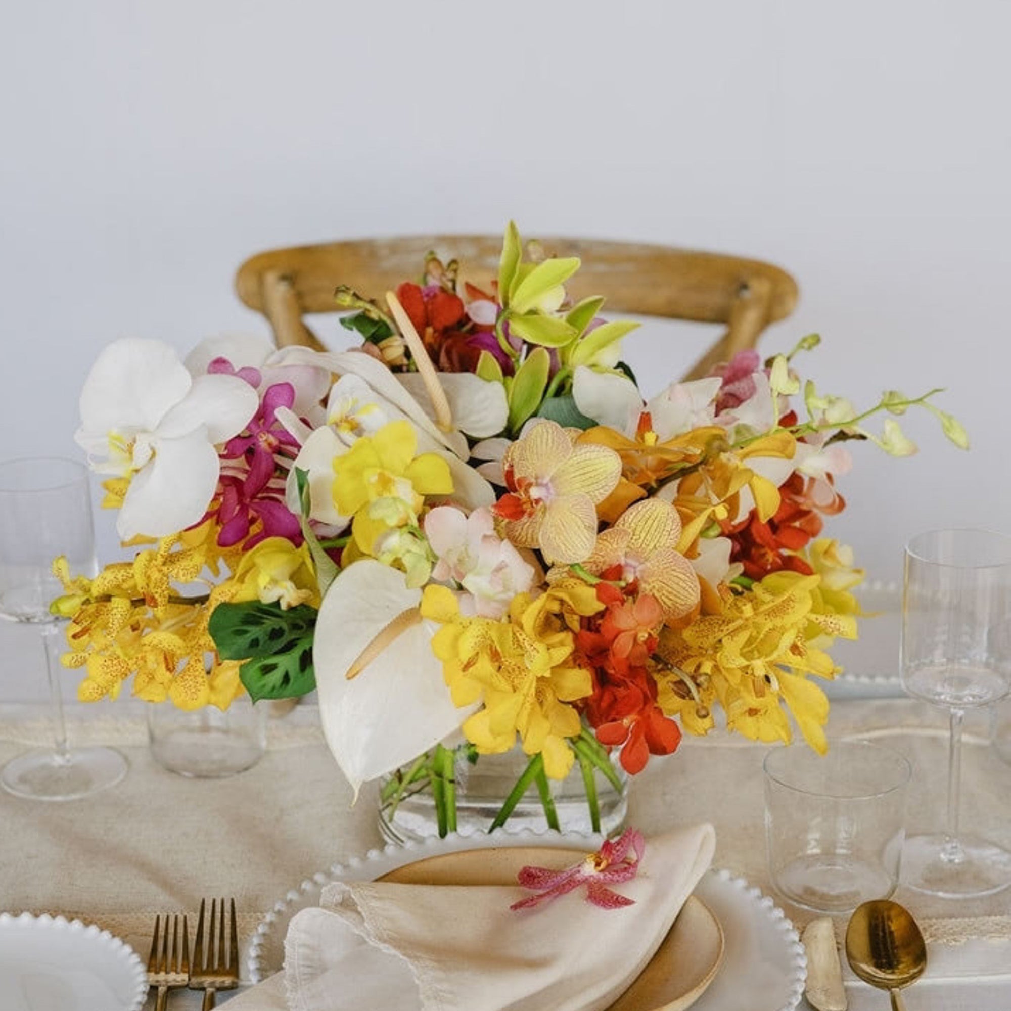 Tropical Orchids A la Carte Wedding Centerpiece from Green Fresh Florals + Plants