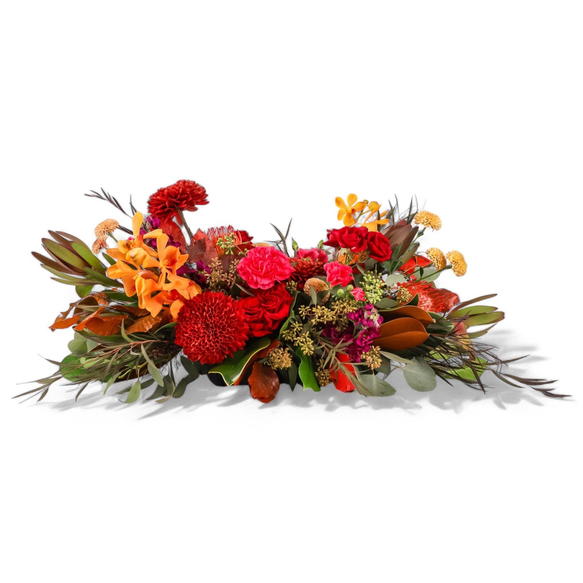 Autumn Harvest Centerpiece - Green Fresh Florals + Plants