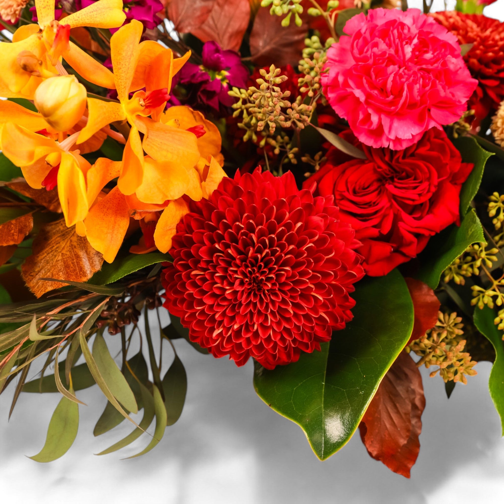 Autumn Harvest Centerpiece - Green Fresh Florals + Plants