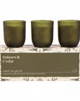 Balsam & Cedar Candle Trio Gift Set - Green Fresh Florals + Plants