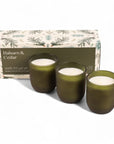 Balsam & Cedar Candle Trio Gift Set - Green Fresh Florals + Plants