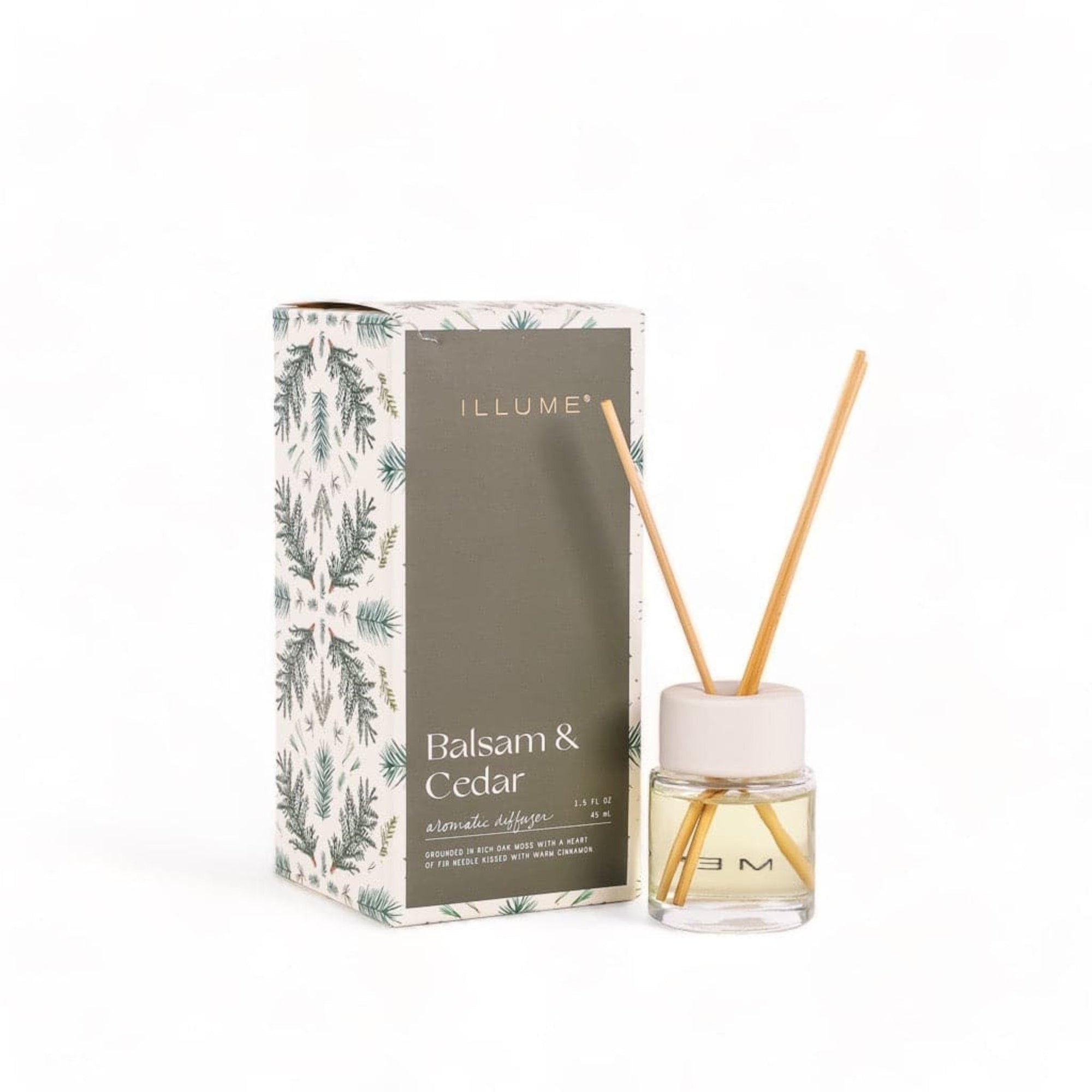 Balsam & Cedar Mini Aromatic Diffuser - Green Fresh Florals + Plants