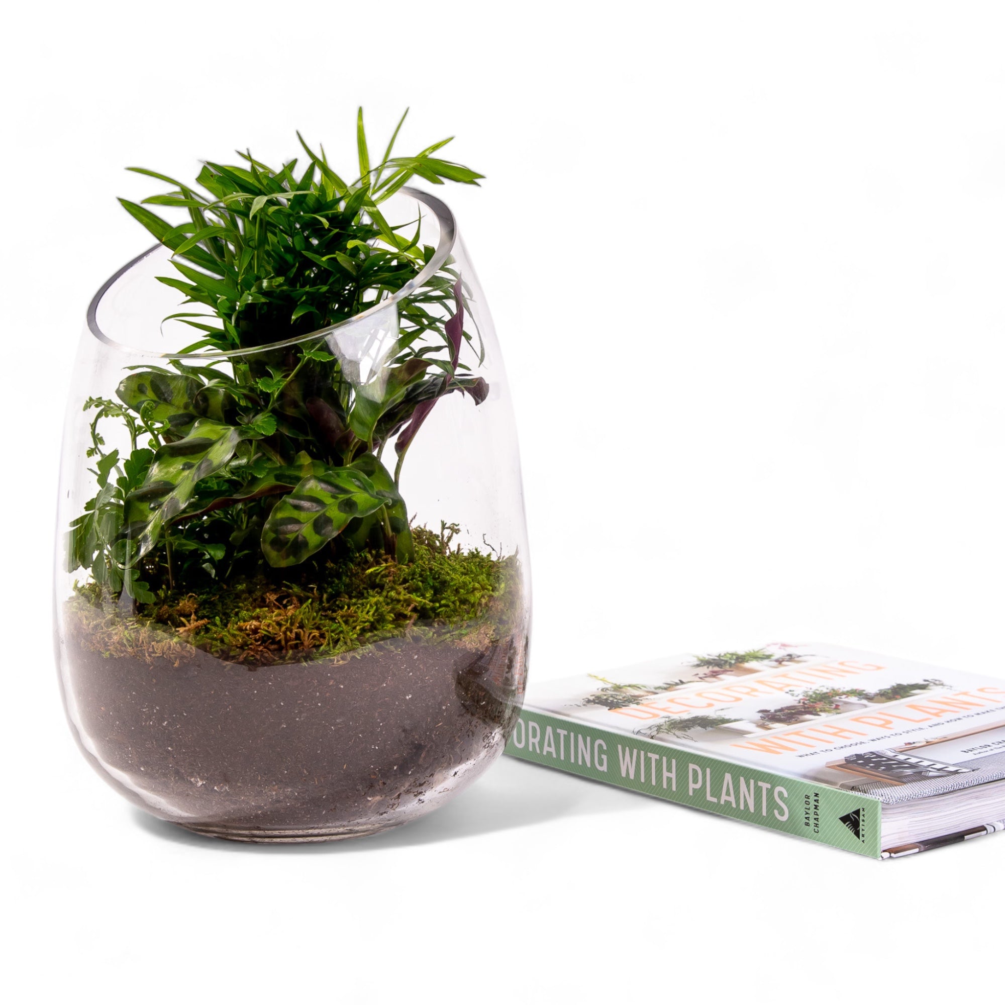 Bullet Vase Terrarium - Green Fresh Florals + Plants