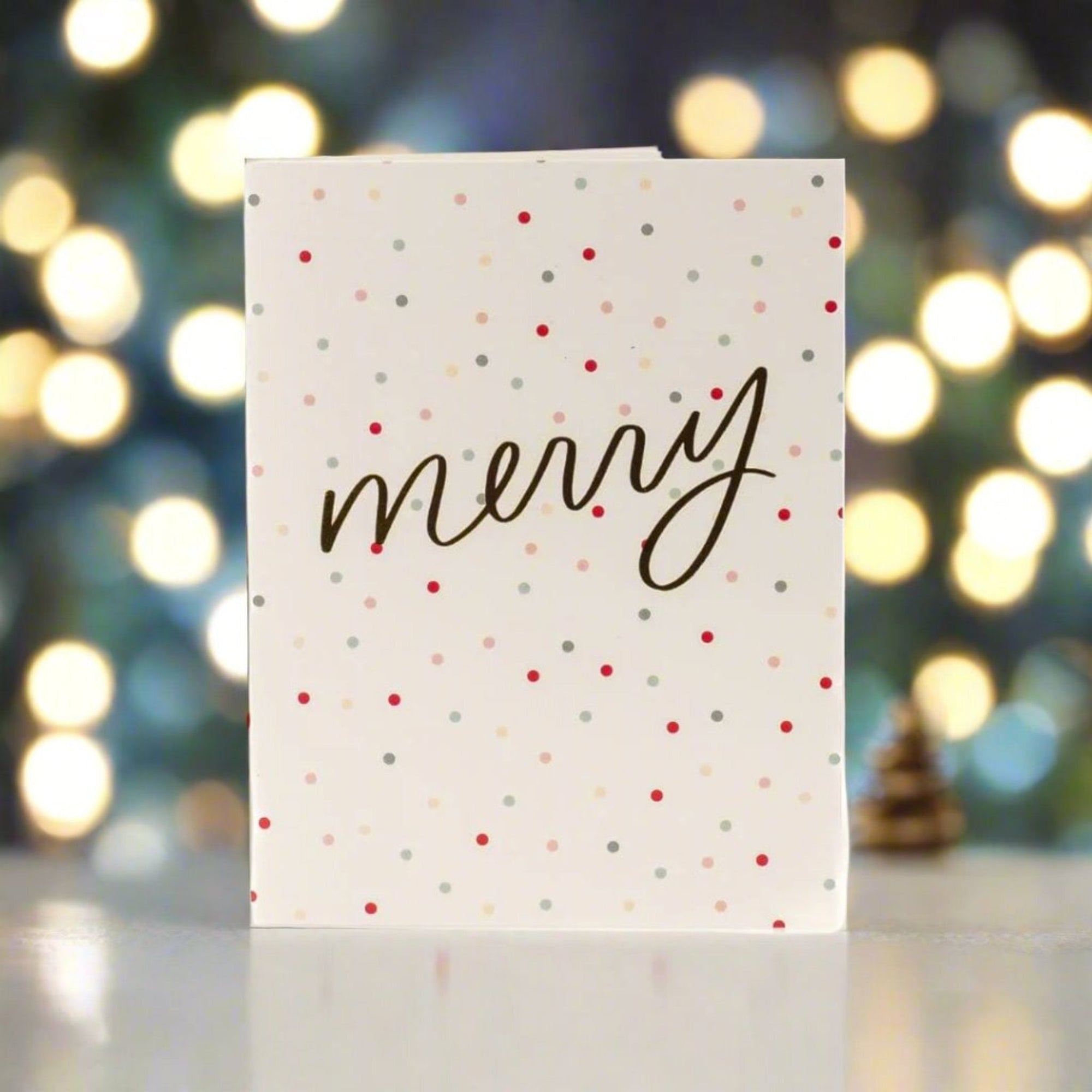 Colorful Merry Dot Card - Green Fresh Florals + Plants