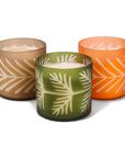 Decorative Glass Candle - Green Fresh Florals + Plants