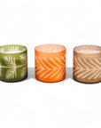 Decorative Glass Candle - Green Fresh Florals + Plants