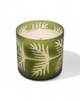 Decorative Glass Candle - Green Fresh Florals + Plants