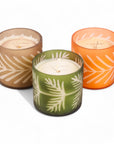 Decorative Glass Candle - Green Fresh Florals + Plants