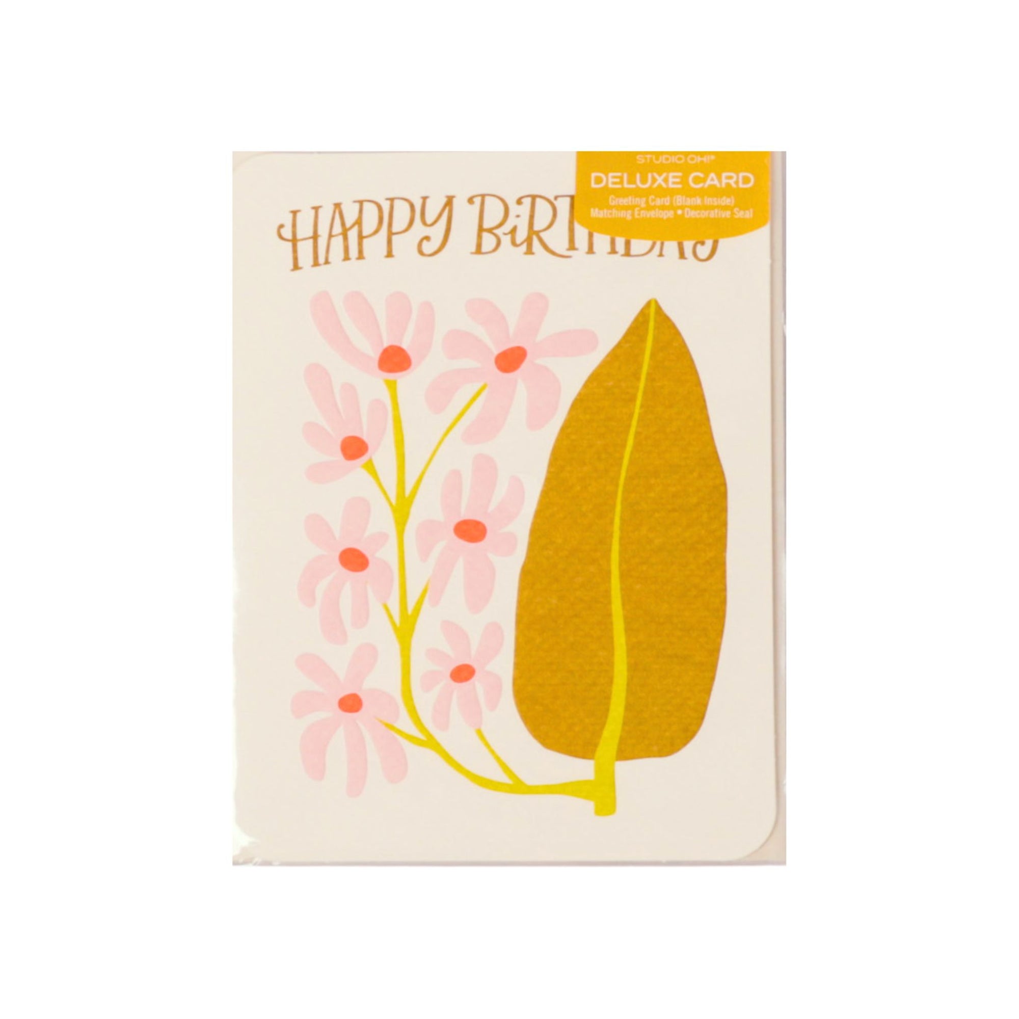 Deluxe Birthday in Bloom Card - Green Fresh Florals + Plants