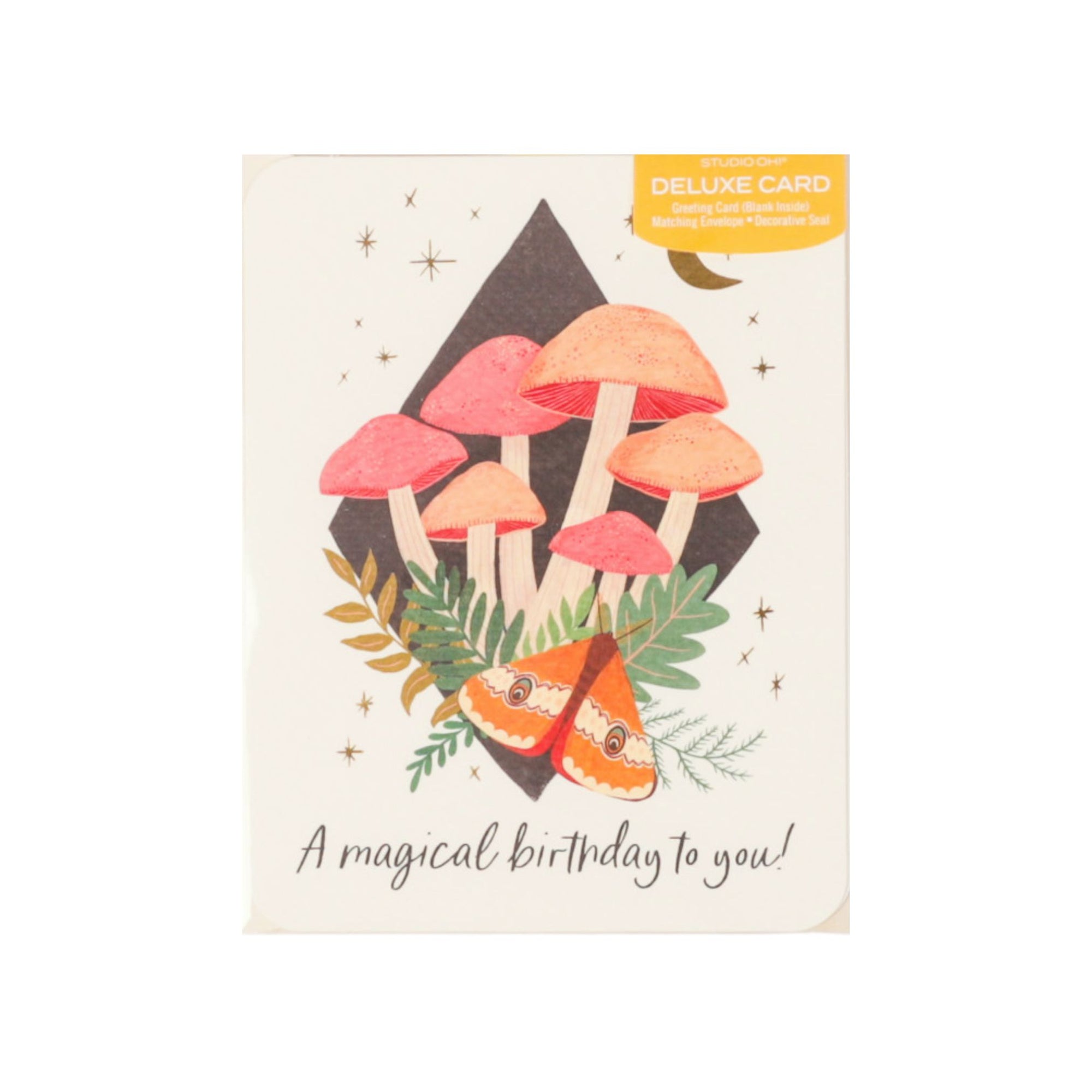 Deluxe Magical Birthday Card - Green Fresh Florals + Plants