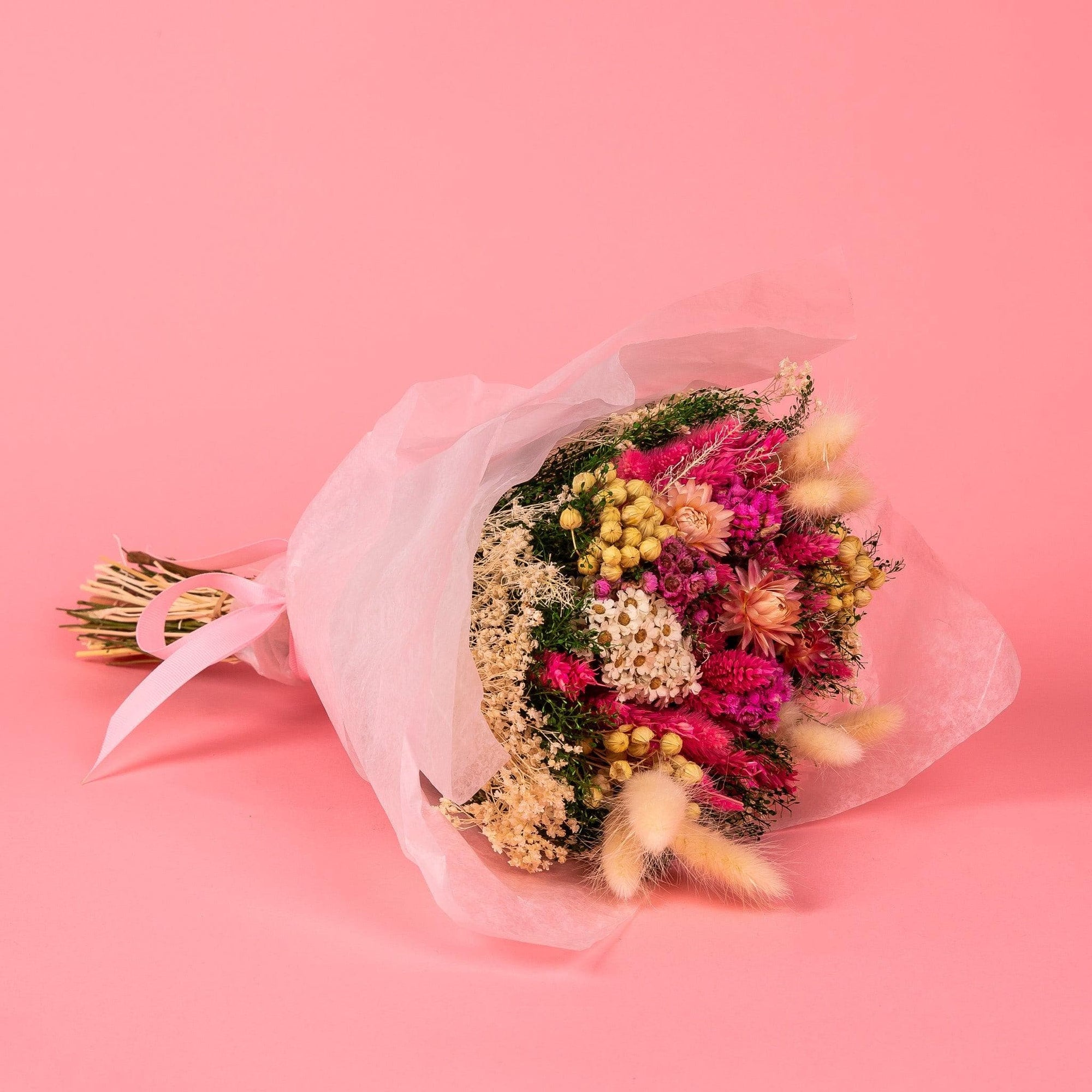Dried Pink Bouquet - Green Fresh Florals + Plants